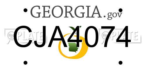 CJA4074 Georgia License Plate