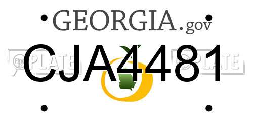 CJA4481 Georgia License Plate