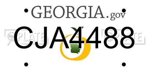 CJA4488 Georgia License Plate
