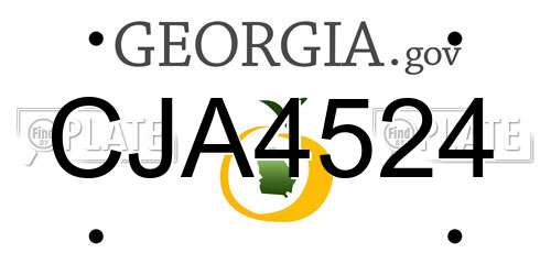 CJA4524 Georgia License Plate