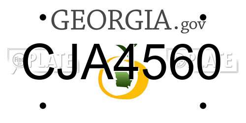 CJA4560 Georgia License Plate