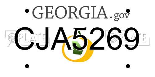 CJA5269 Georgia License Plate
