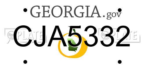 CJA5332 Georgia License Plate