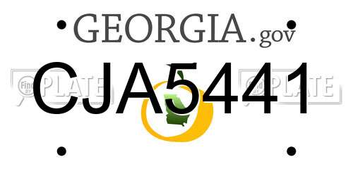 CJA5441 Georgia License Plate