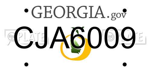 CJA6009 Georgia License Plate