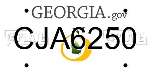CJA6250 Georgia License Plate
