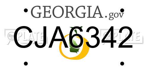 CJA6342 Georgia License Plate