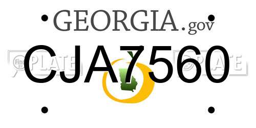 CJA7560 Georgia License Plate
