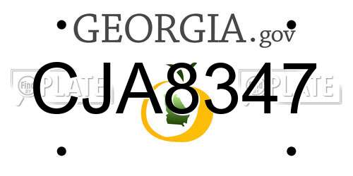 CJA8347 Georgia License Plate