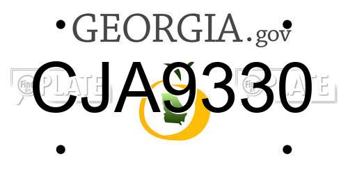 CJA9330 Georgia License Plate