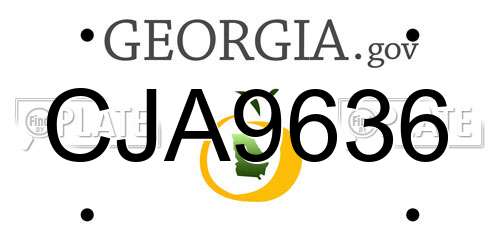 CJA9636 Georgia License Plate