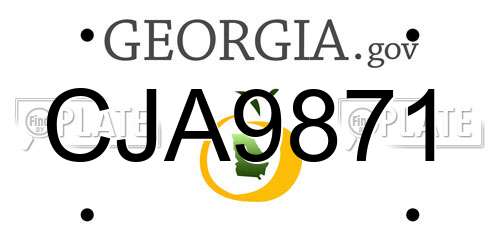 CJA9871 Georgia License Plate