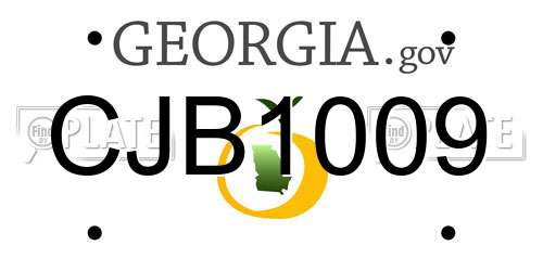 CJB1009 Georgia License Plate
