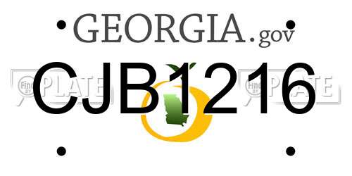 CJB1216 Georgia License Plate