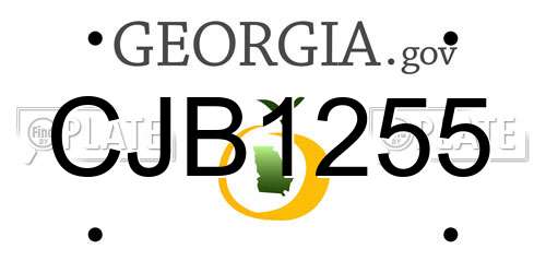 CJB1255 Georgia License Plate