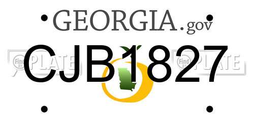 CJB1827 Georgia License Plate