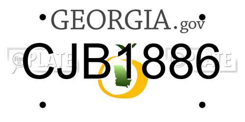 CJB1886 Georgia License Plate