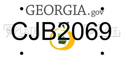 CJB2069 Georgia License Plate