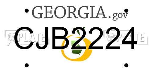 CJB2224 Georgia License Plate