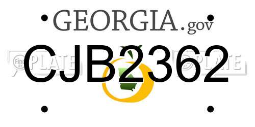 CJB2362 Georgia License Plate