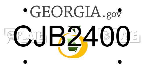 CJB2400 Georgia License Plate