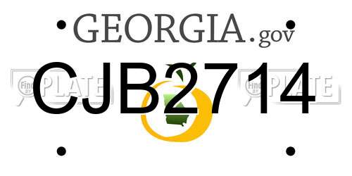 CJB2714 Georgia License Plate