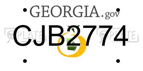 CJB2774 Georgia License Plate