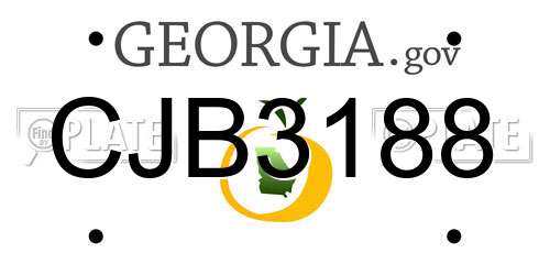 CJB3188 Georgia License Plate