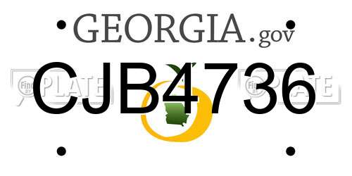 CJB4736 Georgia License Plate