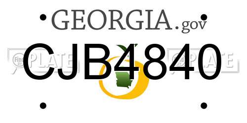 CJB4840 Georgia License Plate