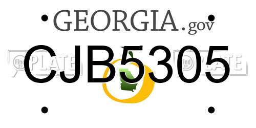 CJB5305 Georgia License Plate