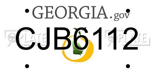 CJB6112 Georgia License Plate