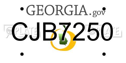 CJB7250 Georgia License Plate