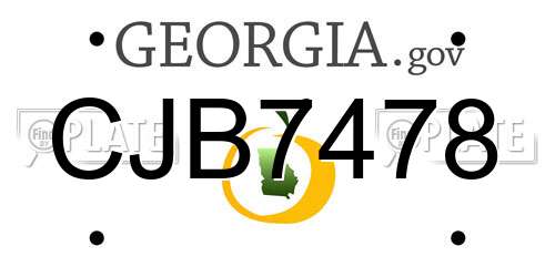 CJB7478 Georgia License Plate