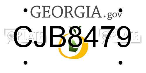 CJB8479 Georgia License Plate