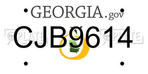 CJB9614 Georgia License Plate