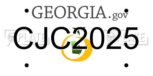 CJC2025 Georgia License Plate