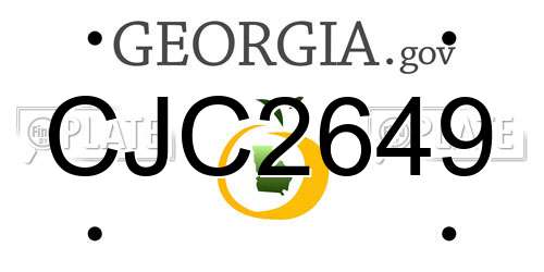 CJC2649 Georgia License Plate
