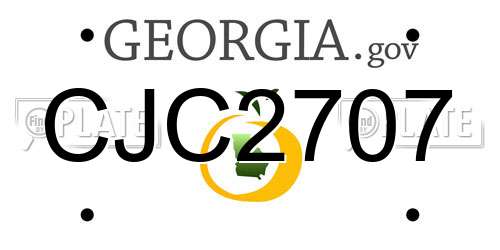 CJC2707 Georgia License Plate