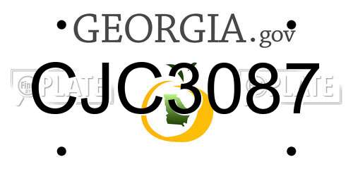 CJC3087 Georgia License Plate