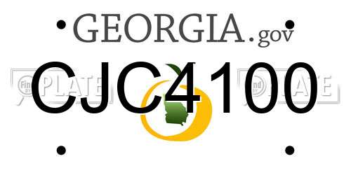 CJC4100 Georgia License Plate