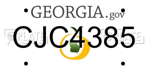 CJC4385 Georgia License Plate