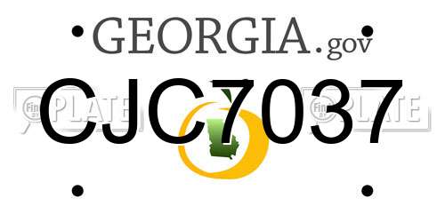 CJC7037 Georgia License Plate