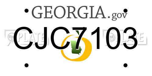 CJC7103 Georgia License Plate