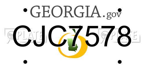 CJC7578 Georgia License Plate