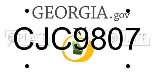 CJC9807 Georgia License Plate