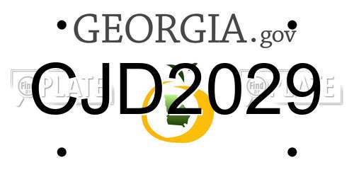 CJD2029 Georgia License Plate