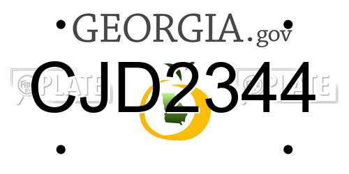 CJD2344 Georgia License Plate