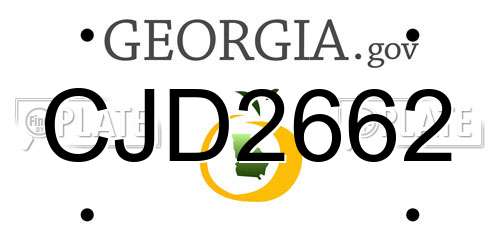 CJD2662 Georgia License Plate