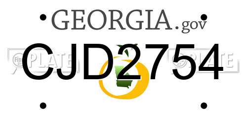 CJD2754 Georgia License Plate
